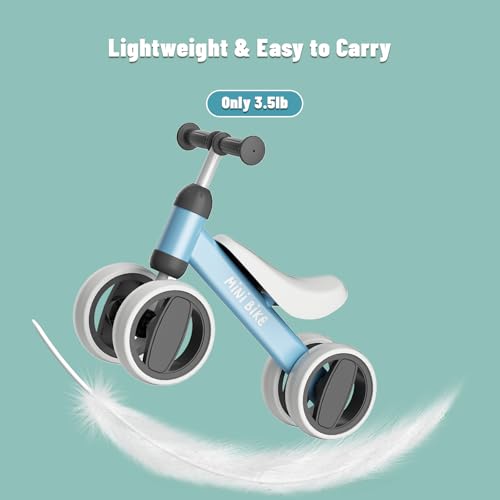 Image of SIMATE Balance Bike Toys for 1 Year Old Boys Girls, 12-24 Month Toddler Ride on Toys, 4 Silent Wheels & Soft Seat, First Birthday Gifts for Baby Girls Boys