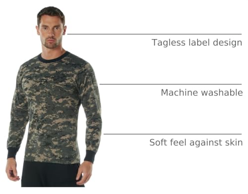 Image of Rothco Long Sleeve Camo T-Shirt | Rugged Camouflage Crew Neck T Shirt, Comfortable Casual Tee for Men & Women