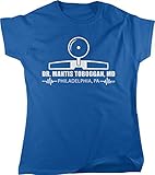 Hoodteez Dr. Mantis Toboggan, MD Philadelphia, PA Women's T-Shirt, XL Royal