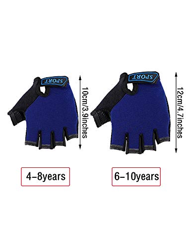 Boao 3 Pairs Kids Half Finger Gloves Sport Gloves Non-Slip Gel Gloves for Children Cycling Riding Biking (6-12 Years Size) - Image 4