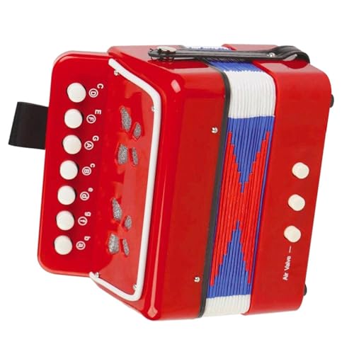 Juguete Acordeón para Niños - Instrumento Musical para Niños, Botón de 7 Teclas, Cuerpo de ABS, Correa para 2 Dedos | Acordeón pequeño portátil para principiantes, niños y niñas a partir de 3