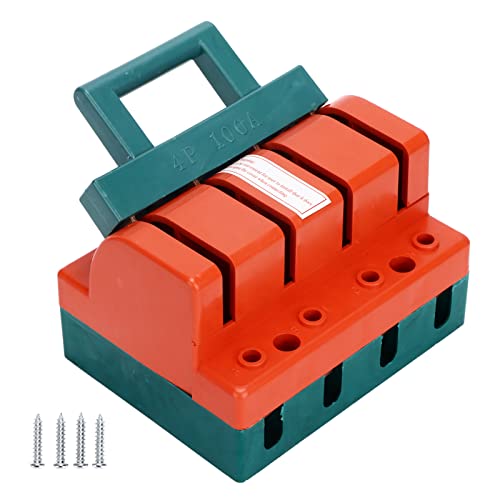4 Pole Double Throw Knife Switch, 100A 380V Safety Control Switch, Avoid Shock Copper Power Disconnector Switch, Suitable for Fail Safe Circuit Breaker Backup Generator Switch Power Switch