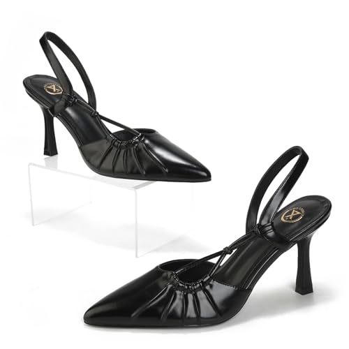 Slingback Kitten Heels Women's Pumps Shoes Pointed Closed Toe 3.2 in Heels by XIANGLONG - Used condition - Image 4