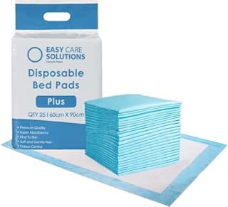 100 x Easy Care Solutions 60 x 90 cm Plus | Premium Disposable Incontinence Bed Pads | High Absorbency Underpads, Bed Mats, Mattress Protectors, Incontinence Pads | 4 Packs of 25 (4 Packs of 25)