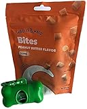 Wiggles & Wags Peanut Butter Training Treats Plus Bone Shaped Waste Dog Dispenser with roll. (4 Ounces)