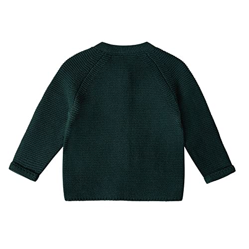 Stellou & friends 100% Cotton Newborn, Baby and Toddler Cardigan Sweater (Forest Green, 9-12 Months)2