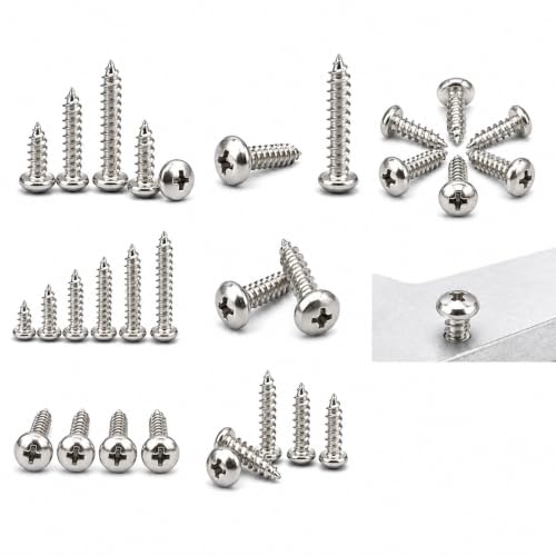 Image of By inchVP INDUSTRIES inch (Pcs-50) No.8x19 mm Pan Phillips Head Self-Tapping Screws - Nickel Coated l, High-Tensile for Wood, Plywood, Plasterboards, Cabinets & DIY Use