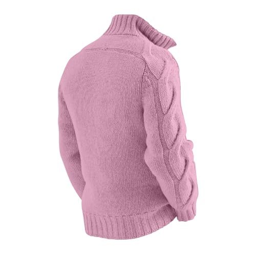 Cardigan Sweaters for Men with Buttons Cable Knit Lapel Open Front Cardigan Solid Ribbed Warm Work Cardigan Sweaters3