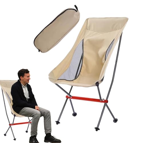 Silla de camping portátil genérica, asiento plegable ergonómico – sillón ligero para césped, para pesca, camping, playa, pícnic, patio, balcón, jardín, senderismo, mochila