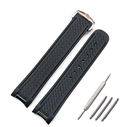 Bracelet montre caoutchouc 20mm Omega Hippocampus 300 Aqua Terra boucle papillon
