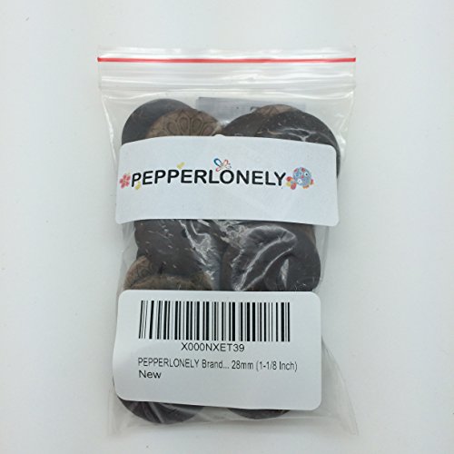 PEPPERLONELY Brand 30PC Brown Coconut Shell Buttons 2 Hole Scrapbooking Sewing Buttons 28mm (1-1/8 Inch) - Thumbnail 4