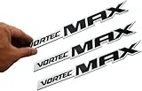 3pcs Vortec Max Door Emblem Logo, Badge Plate Band Decal for Chevrolet 06-09 Silverado Sierra SS 6.0 Gm Truck 6.0 Liter (Chrome Black)