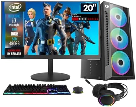 PC GAMER COMPLETO INTEL CORE I7 16GB RAM PLACA DE VIDEO RX 550 4G...
