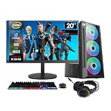 PC GAMER COMPLETO INTEL CORE I7 16GB RAM PLACA DE VIDEO RX 550 4GB SSD 480GB FONTE 500W - MONITOR 20'' 75HZ - KIT GAMER TECLADO/MOUSE/HEADSET/MOUSEPAD