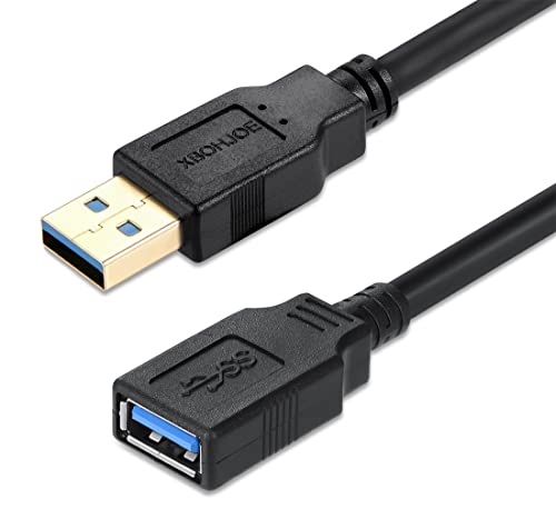 XBOHJOE USB Extension Cable 3.3ft USB 3.0 Male to Female Extender Cord Data Transfer 5Gbps for USB Flash Drive,Mouse,Xbox,Keyboard, Card Reader,Printer etc (3.3FT Black)