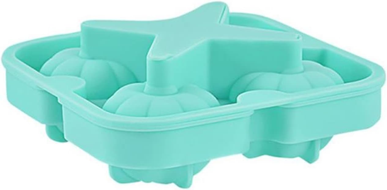 Ice Cube Tray 4 Grid Ice Cube Shape Silicone Pumpkin Shape Ice Cream Coffee Bar Ice Ball Making Whiskey Cocktail Kitchen Tool Ice Cube (Color : 04) (2)