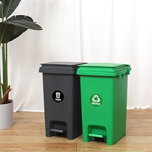 6 Piece Recycle Stickers For Trash Can Self Adhesive Trash Logo Sticker Waterproof Pvc Trash Can Label For Trash Cans Garbage Containers Recycling Bins (Green, Black, 5 X 5 Inches Round) #TOP5