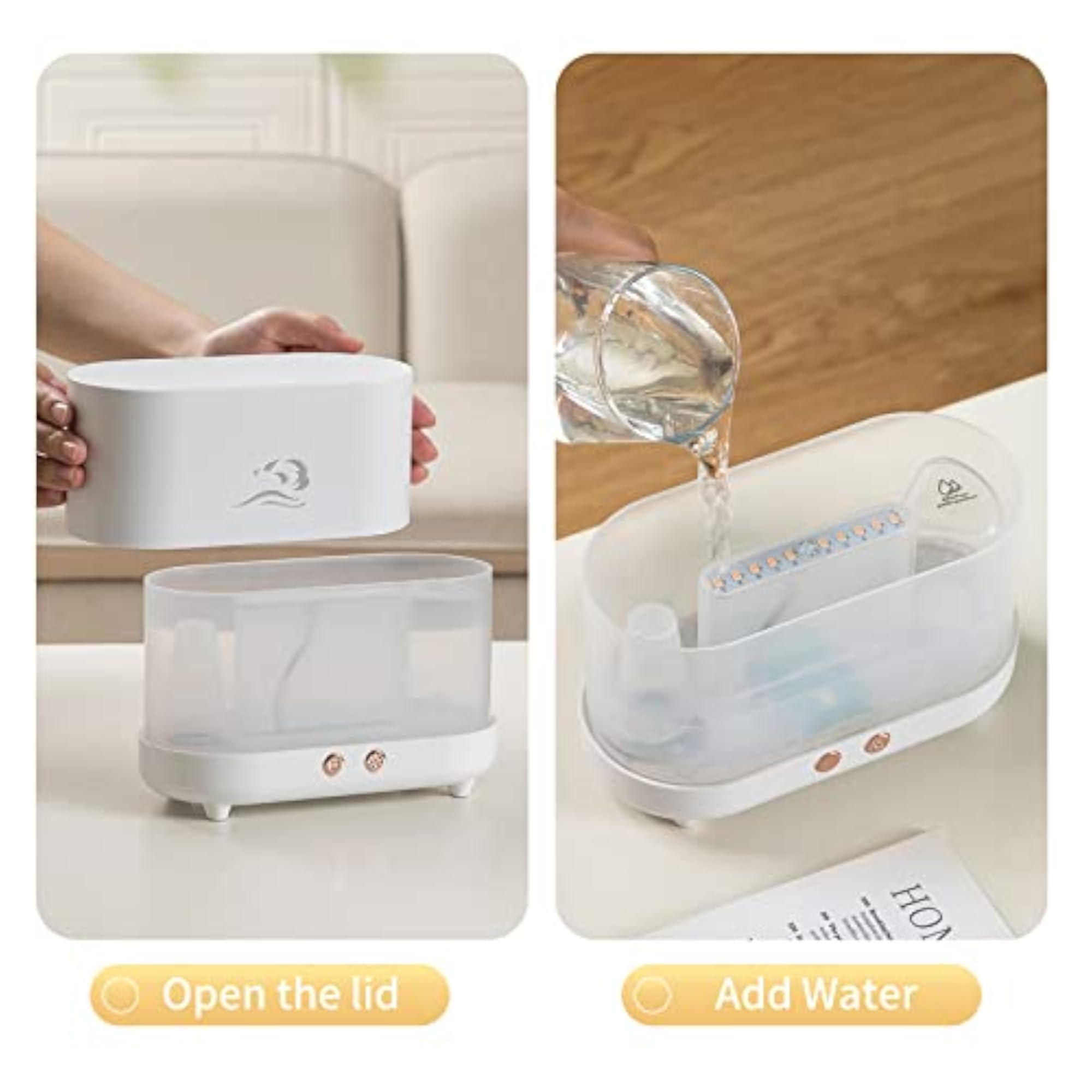 Flame Mist Aromatherapy Diffuser with Night Light