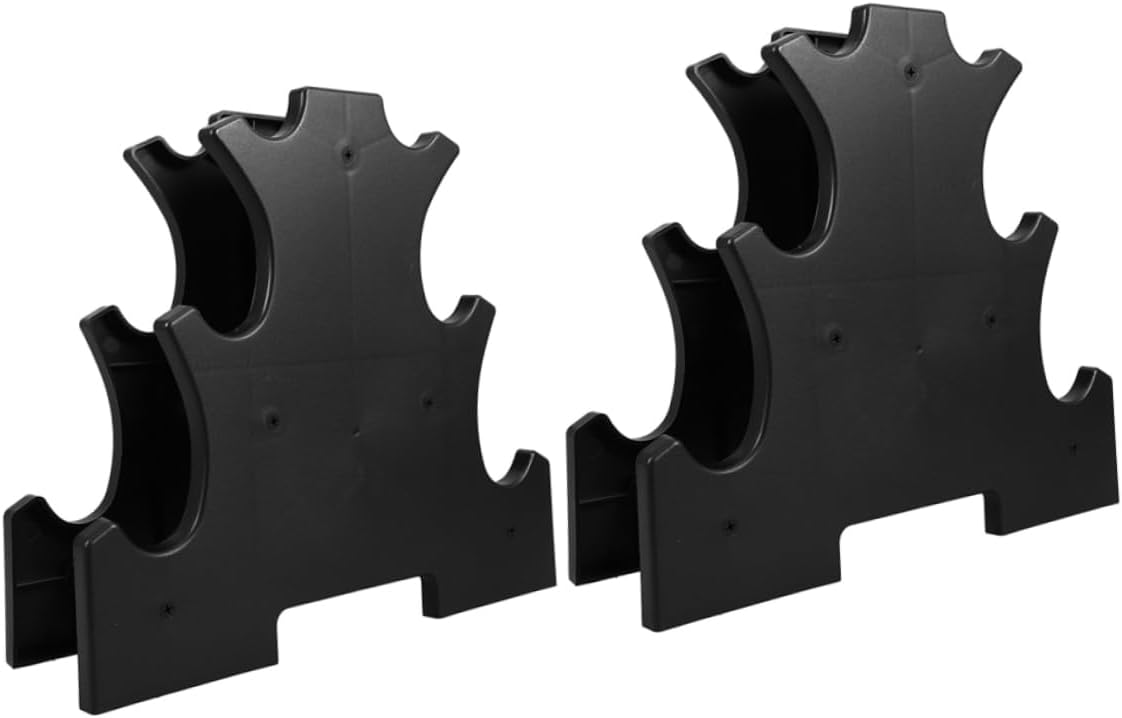 Kisangel 2pcs Multi-Layer Dumbbell Rack Stand for Home Gym Heavy Duty Storage Organizer Protective Inserts Strength Training Equipment