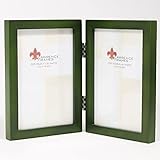 Lawrence Frames Collection Hinged Double Wood Picture Frame Gallery, 4 by 6-Inch, Green