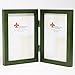 Lawrence Frames Collection Hinged Double Wood Picture Frame Gallery, 4 by 6-Inch, Green