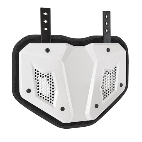 LeCool Football Back Plate - Lower Back Protection for Shoulder Pads - Hard Shell and Contoured Foam, Youth to Adult (White)