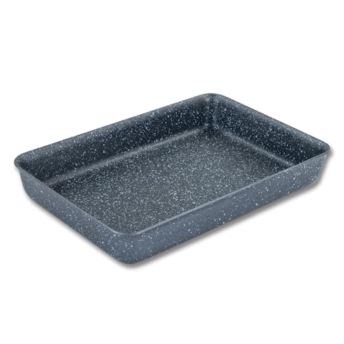 Scoville Expert NEVERSTICK+ 30cm Deep Baking Tray, Non Stick Baking Tray for Oven, 30cm x 20cm, Perfect for Meats & Vegetables, Oven Safe to 260°C, Dishwasher Safe, PFOA Free, Aluminium, Grey