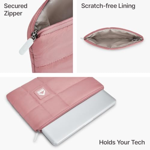 Image of uppercase Hashtag 14 Inch Laptop Sleeve Padded Compartment Protective Case Slim Lightweight Water-Resistant Zipper Closure for Office Travel Daily Use (Pink)