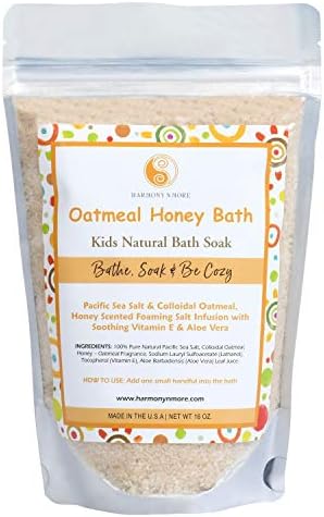 Best Oatmeal Honey Kids Bath - Natural Pacific Sea Salt - Comfy & Nourishing for The Skin - Tub Time Foaming Bath Salt Soak - All Natural