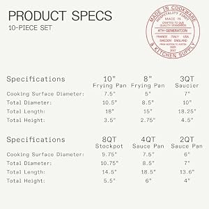 Made In Cookware - 10 Piece Stainless Steel Pot and Pan Set - 5 Ply Clad - Includes Stainless Steel Frying Pans, Saucepans, Saucier and Stock Pot W/Lid - Professional Cookware - Crafted in Italy — photo 3 of 6