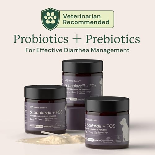 Image of Animal Biome Dog & Cat Probiotics, Gut Rescue, S Boulardii + FOS Powder 30g | 50 Scoops, FOS Prebiotic, Saccharomyces Boulardii Yeast Probiotic, Healthy Skin, Gut Health & Diarrhea Support, Food Topper