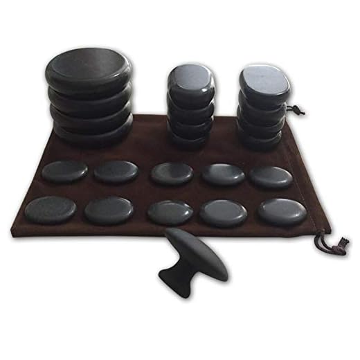 Massage Hot Stones with Mushroom Shaped Massage Guasha Tool, 23 pcs in Total, Hot Stone Massage Kit, Massage Hot Stone,Basalt Hot Stone for Spa, Massage Therapy, Storage Velvet Bag Included