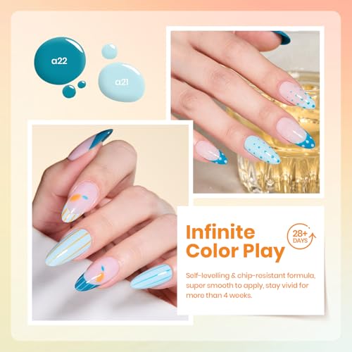 Image of Beetles Orange Gel Polish Set - Hotel California Collection, Blue Gel Polish Dusty Orange Summer Colors Nail Art Manicure Kit Soak Off Uv LED Gel Gift for Girl Women | Orange, blue, and purple gel colors support fall nail art and salon-style DIY manicures; soak off after UV /LED curing.