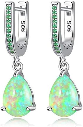 CiNily Opal Dangle Drop Earrings White Gold or Rose Gold Plated Opal Jewelry for Women Girls Wedding Earrings