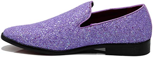 Image of SPK04 Men's Vintage Glitter Dress Loafers Slip On Shoes Classic Tuxedo Dress Shoes