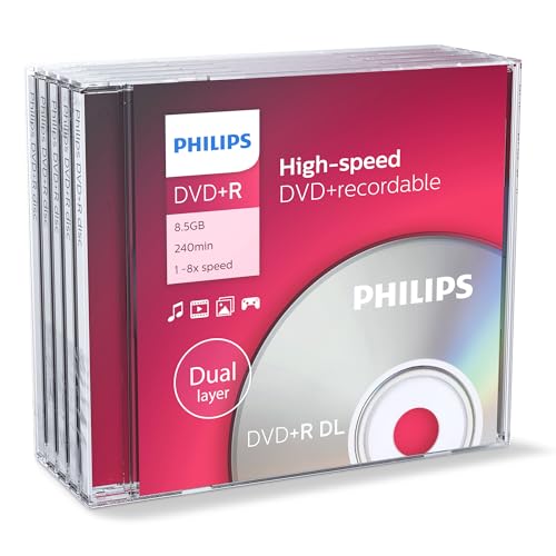 Philips DR8S8J05C 5 x DVD+R DL 8.5 Go 240 minutes 8x boîtier CD - vue 4