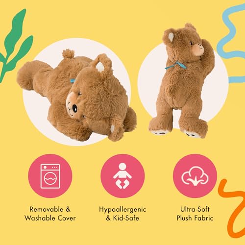Image of Lilly's Love Heatable & Coolable Lavender Scented Weighted Stuffed Animal - Microwavable Heatable Pad for Kids & Adults - Machine Washable Plushie - Calming Stuffed Animal for Anxiety - Bear