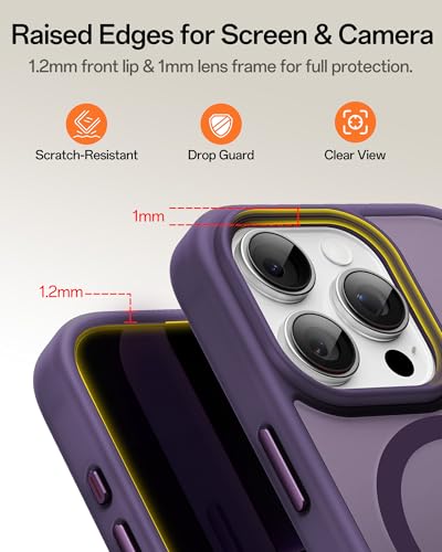 Image of UNBREAKcable Magnetic for iPhone 16 Pro Max Case 6.9-Inch, Compatible with MagSafe, Full Camera Protection, Built-in Magnetic Ring, Drop Protection Shockproof Slim Phone Cover - Dark Purple
