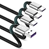 3 Pack 6ft USB A to USB C Cable, 3A Type C Charger Cord for iPhone 17/16/15 Series, Samsung Galaxy S10/S9/S8, Note, A Series, Android Auto, USB-C CarPlay, USB 2.0 Data Sync