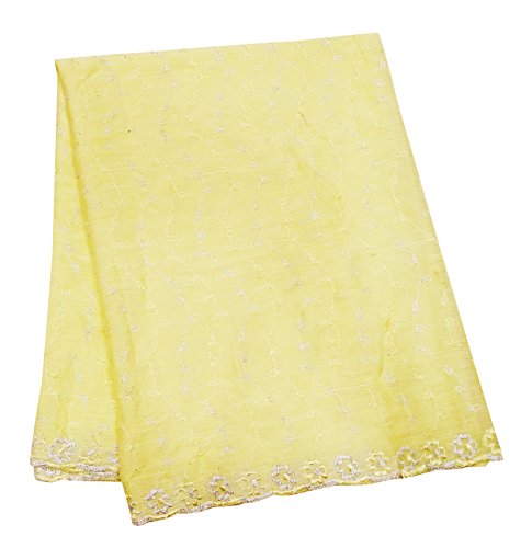 PEEGLI Tessuto Annata In Misto Seta Giallo Dupatta Ricamato Rubato Al Collo Delle Donne Sciarpa Indiana Hijab