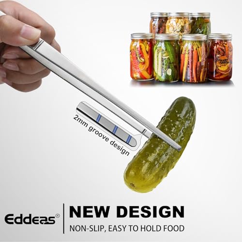 Image of Eddeas Kitchen Tweezers Tongs, Cooking Tweezers Stainless Steel - 3 Size 12'' 10'' & 8 inch Ideal for Meat, pasta, plating and pinching delicate small pieces of food, Set of 3 (Pack of 2)