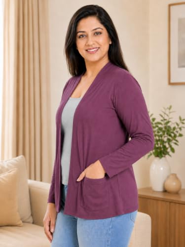 Image of In Love Women's Solid Open Front Shrug with Pockets