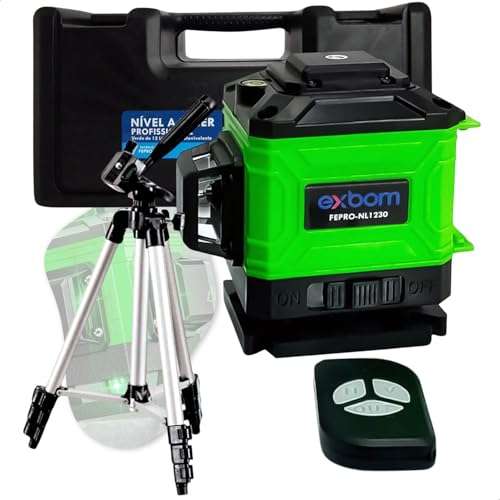 Kit Nível A Laser 360º Verde 12 Linhas 3d 2 Baterias Com Tripé Profissional Linhas Recarregável Cor