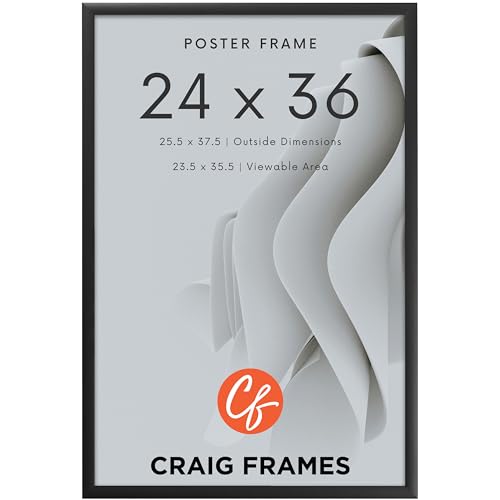 Craig Frames 646BK2436 24X36 Modern Black Poster Frame cover