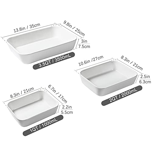 Unicasa Casserole Dishes - White Baking Dish For Oven, Ceramic Lasagna Pans 9 X 13 In, Oven Safe Bakeware Set Of 3 For Kitchen Cooking, Cake, Banquet And Dinner #TOP1