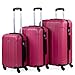 ITACA - Juego Maletas de Viaje rígidas 4 Ruedas Trolley 55/64/73 cm abs. s cómodas prácticas y Ligeras. pequeña Cabina Mediana y Grande 771100, Color Fresa