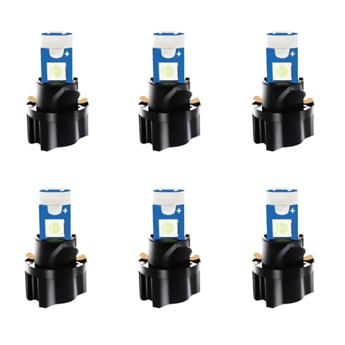 WLJH Lot de 6 ampoules LED 3030-3SMD à douille torsadée pour intérieur de dôme, carte, tableau de bord, jauge, indicateurs lumineux, bleu glacier