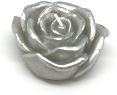 CFZ-102-12 3 in. Rose Floating Candles Metallic Silver - 144 Piece