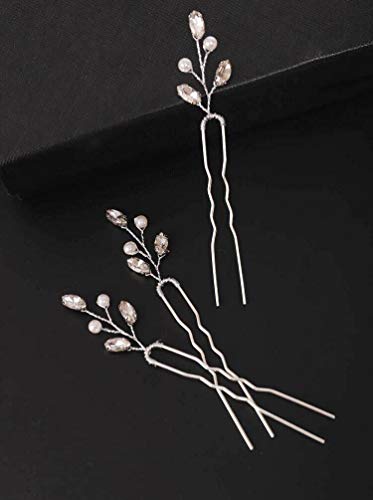 Fxmimior 11121 3 Pcs Bridal Women Vintage Wedding Party Hair Pins Crystal Hair Accessories thumb #3