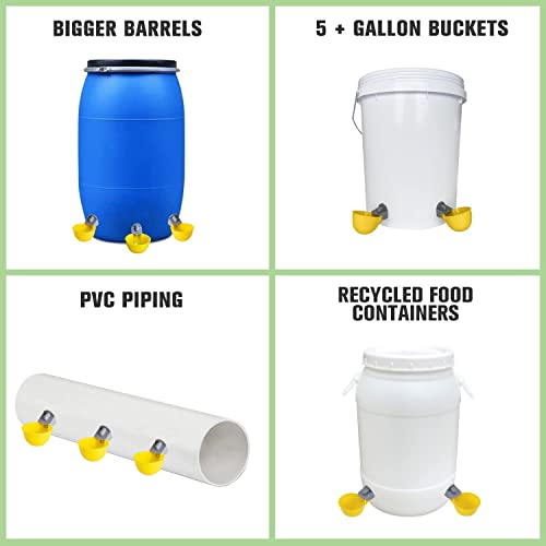 Chicken Water Cups (8 Pack), Automatic Chicken Waterer, Anti-Leak System, Holds 50% More Water, Suitable for Chicks, Chicken, Duck, Quail, Turkey